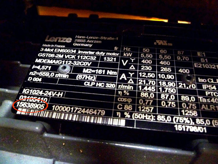 Lenze GST Nameplate